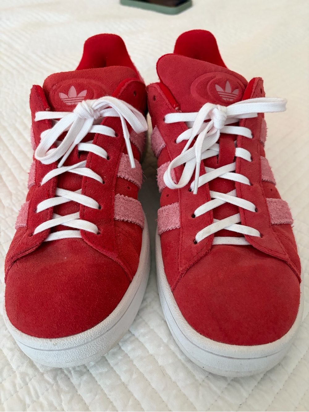 adidas Women's Red Campus Sneakers with Light Red Stripes